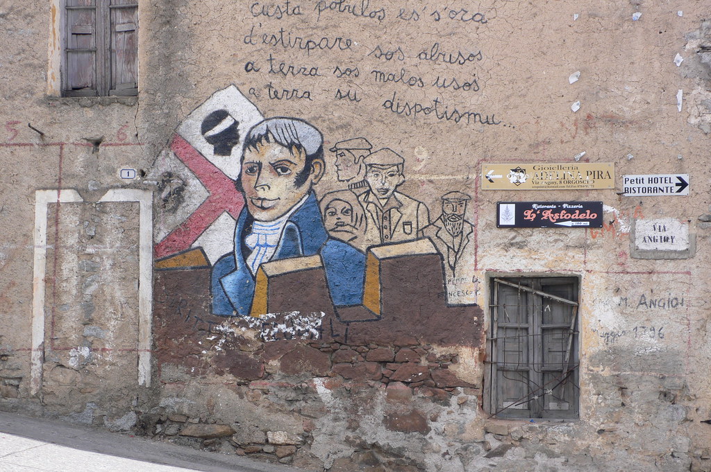 Murale di Giovanni Maria Angioj a Orgosolo.