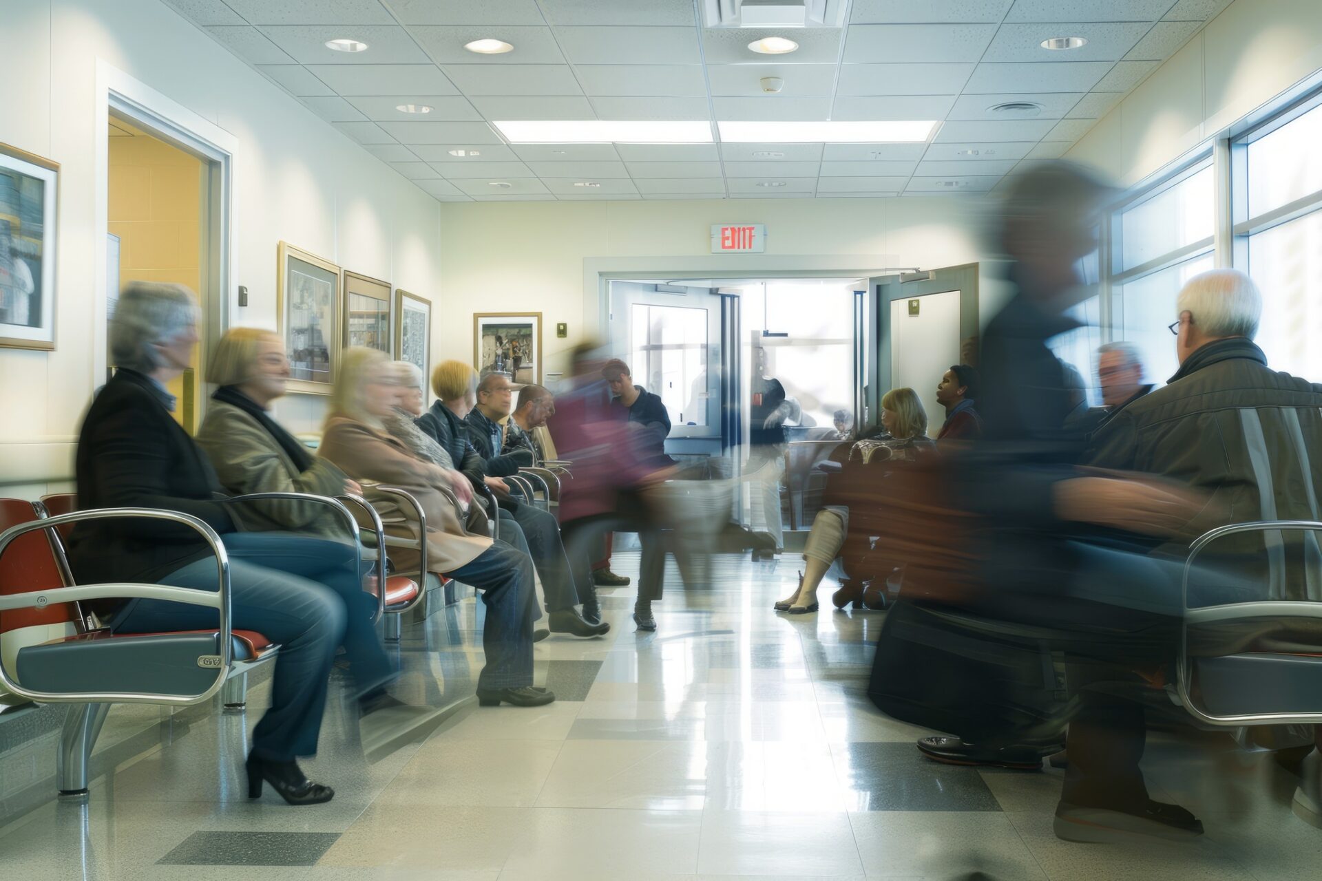 persone sedute in una sala d'attesa