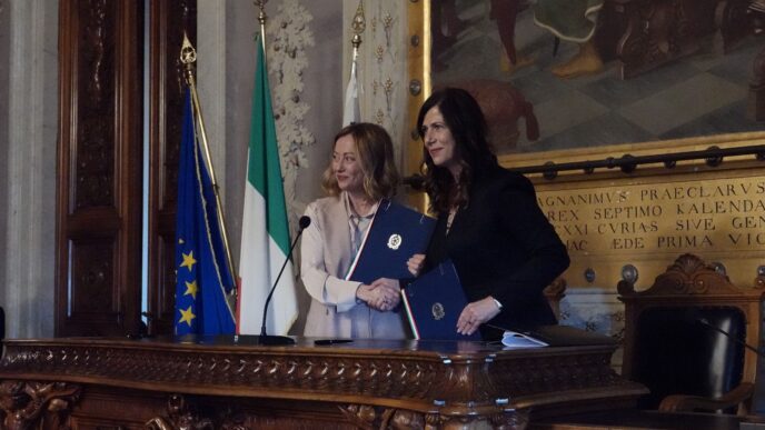 Giorgia Meloni Alessandra Todde