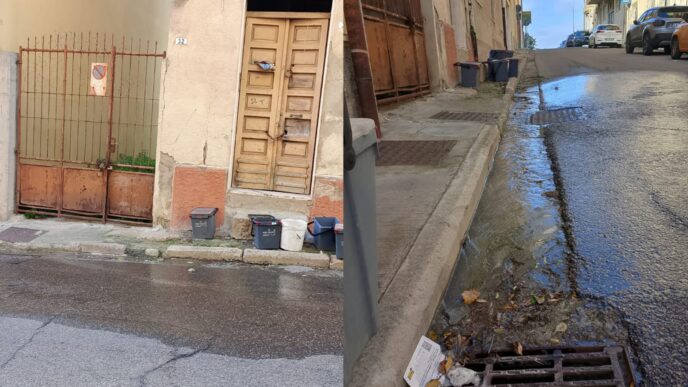 Perdita d'acqua e rischio crolli in via Peschiera