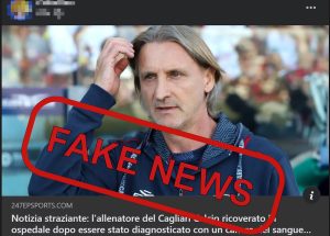 Davide Nicola allenatore Cagliari Calcio Fake News