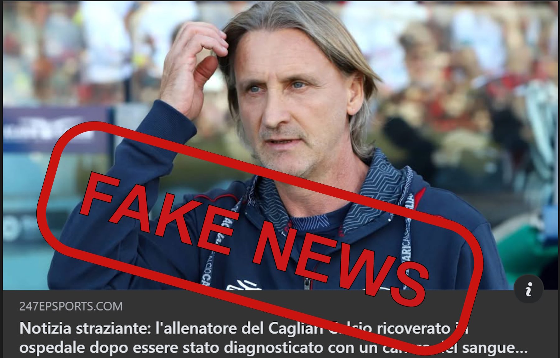 Davide Nicola allenatore Cagliari Calcio Fake News