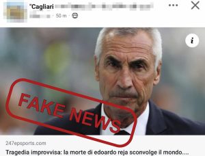Morte ex allenatore Cagliari Calcio Edy Reja Fake News