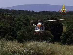 Salvataggio del ciclista ferito sul Monte Arci