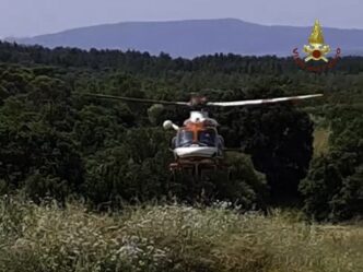 Salvataggio del ciclista ferito sul Monte Arci