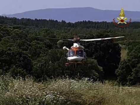 Salvataggio del ciclista ferito sul Monte Arci