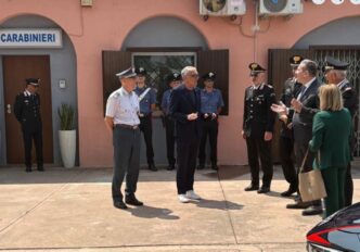 Milia all'inaugurazione della caserma a Flumini
