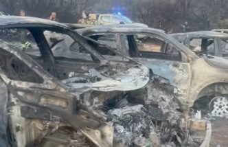 Auto carbonizzate a Punta Molentis