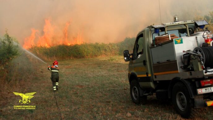 Incendio a Villasalto
