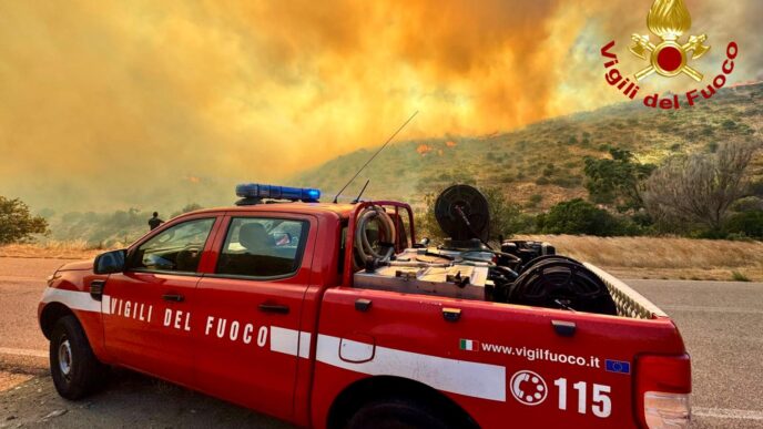 Inferno di fuoco a Villasimius
