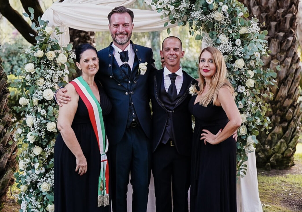 Carlo Caduro e Mirko Lascio con le Wedding planner