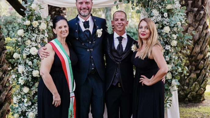 Carlo Caduro e Mirko Lascio con le Wedding planner