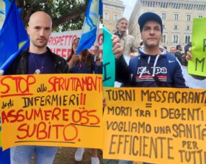Protesta dei lavoratori del Brotzu
