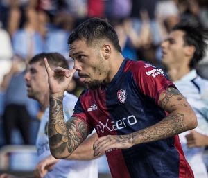 Gaetano dopo il gol - Foto Cagliari Calcio